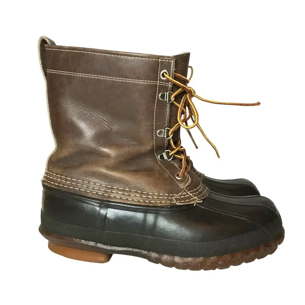 L.L. Bean Maine Hunting Duck Boots Mens 7 Waterproof Leather/Rubber Made In USA
